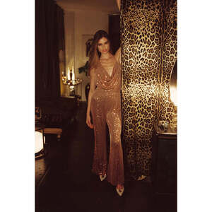 12th Tribe Revolution Bronze Sequin Jumpsuit Size MM
